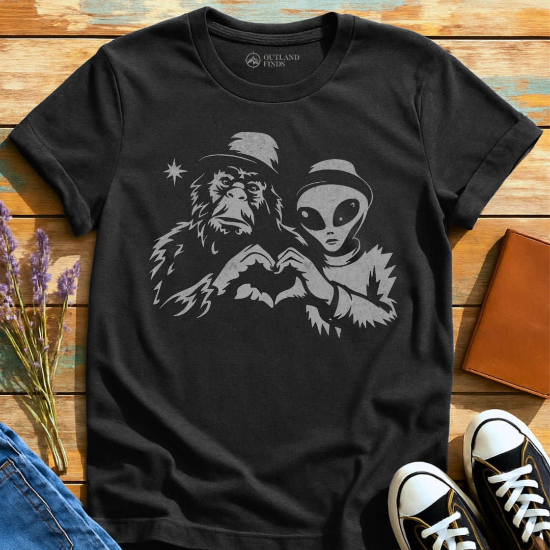 Bigfoot with Alien T-Shirt