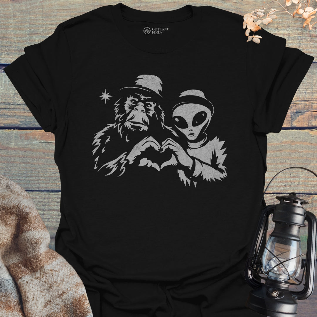 Bigfoot with Alien T-Shirt