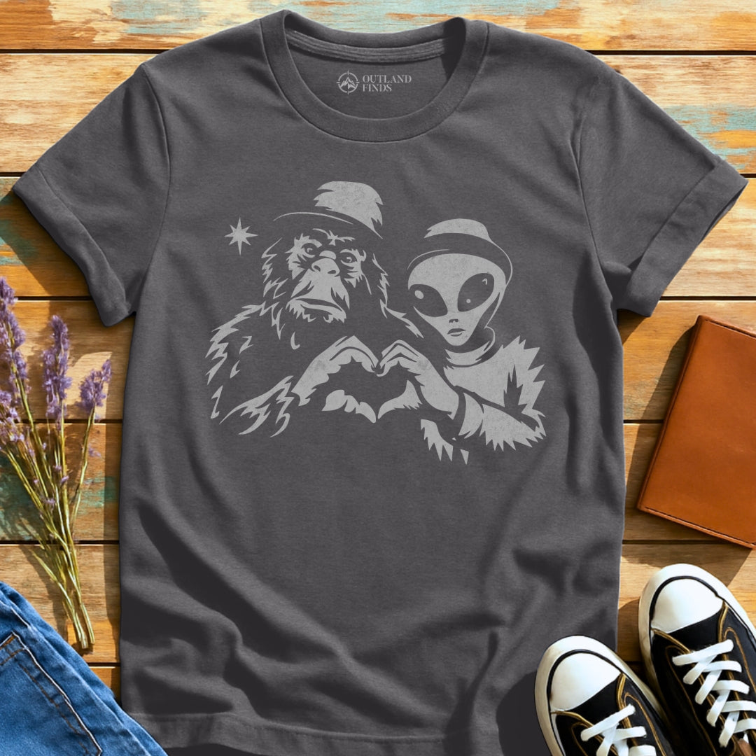 Bigfoot with Alien T-Shirt