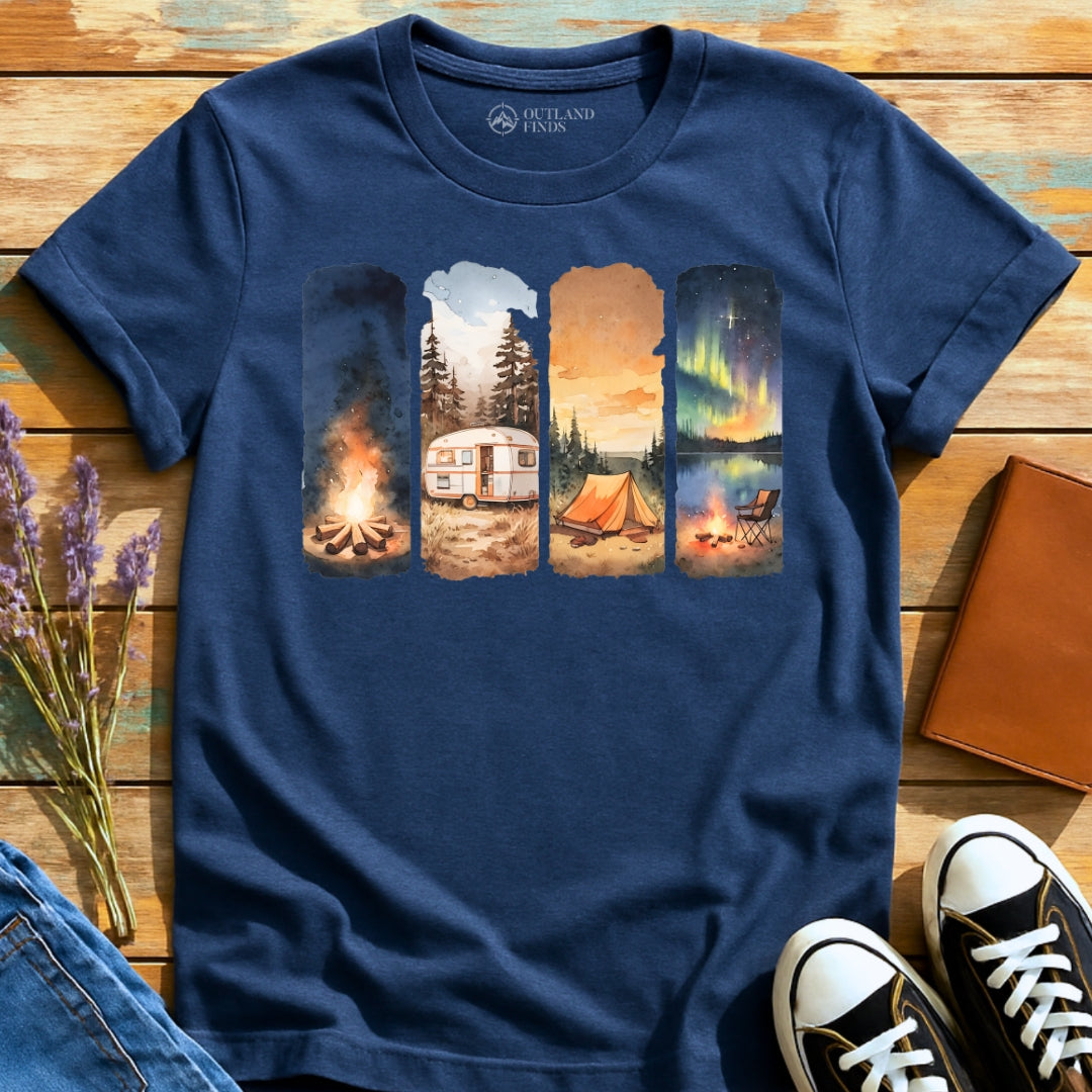Camping Illustration T-Shirt