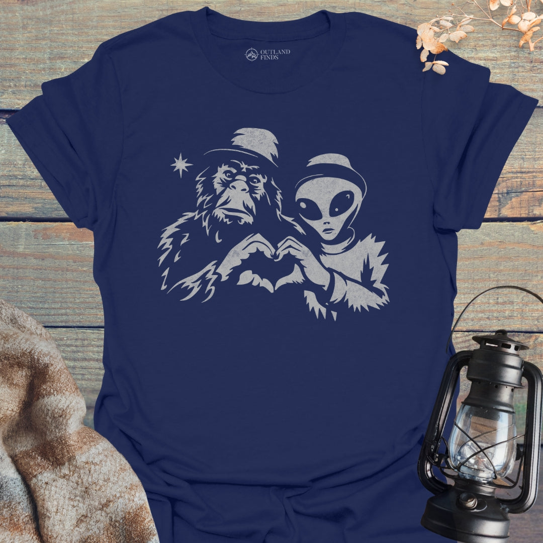 Bigfoot with Alien T-Shirt