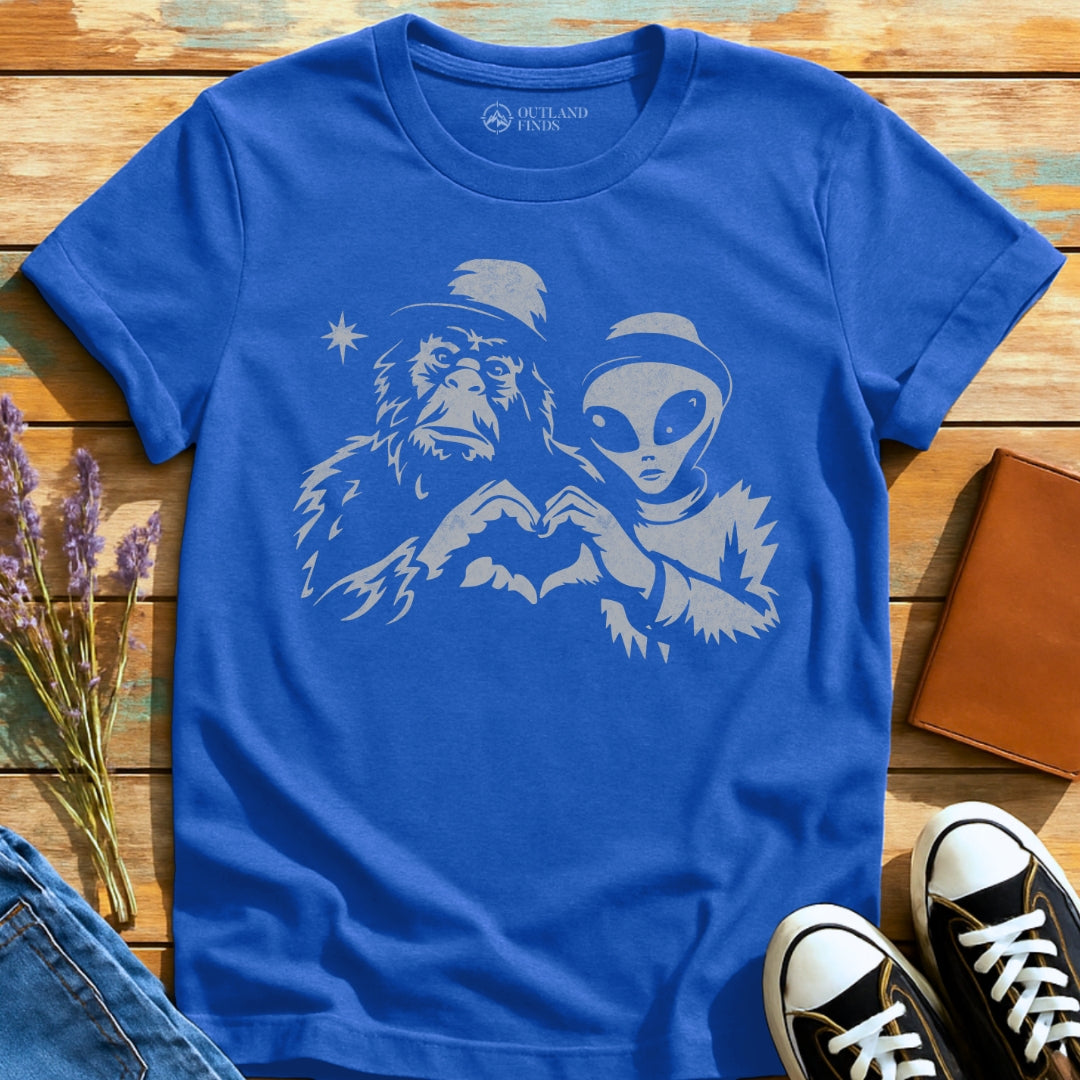 Bigfoot with Alien T-Shirt