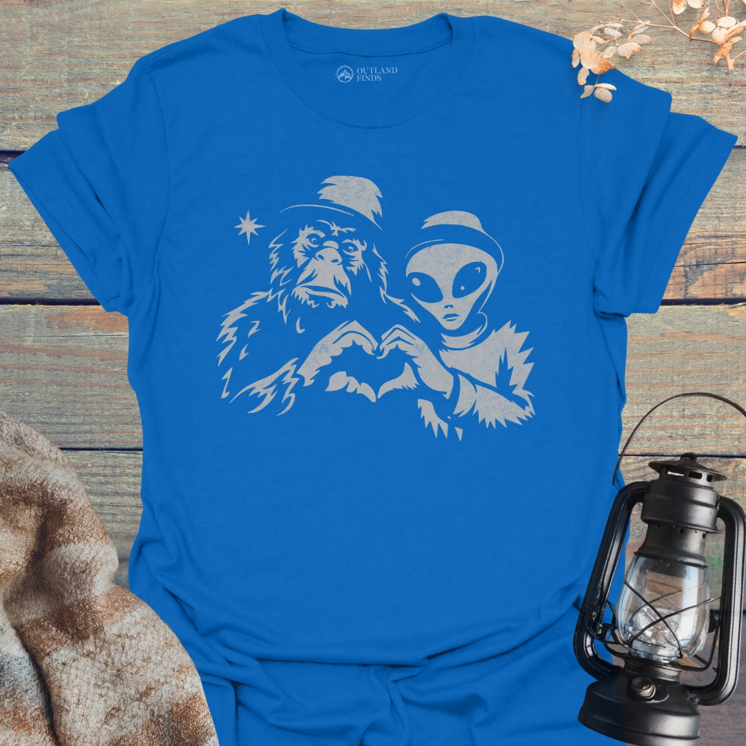 Bigfoot with Alien T-Shirt