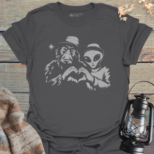Bigfoot with Alien T-Shirt