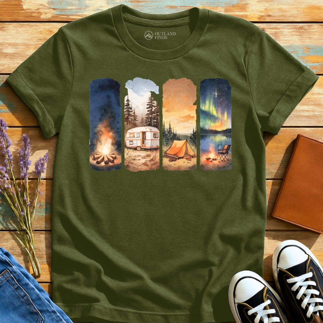 Camping Illustration T-Shirt