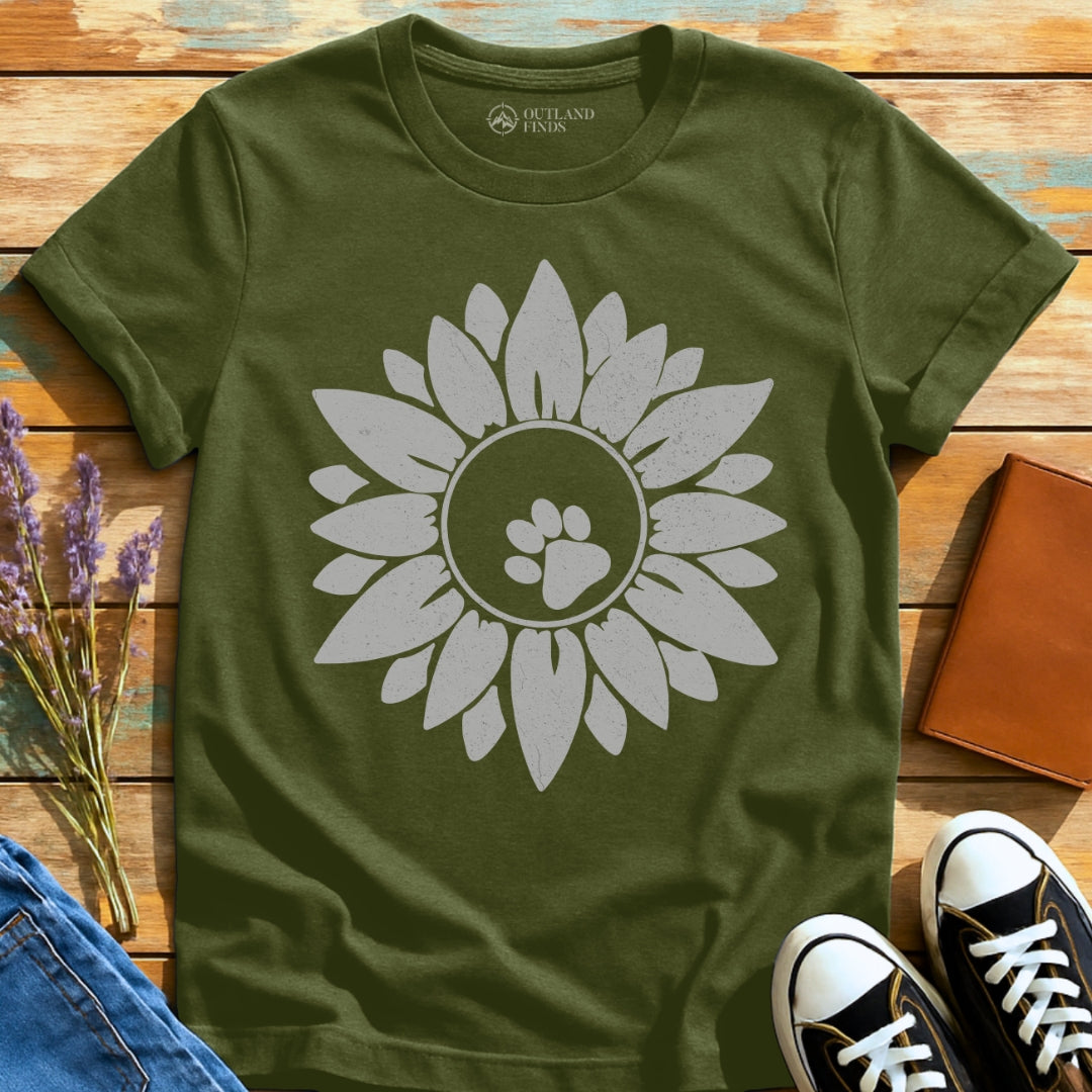 Flower Paw Print T-Shirt