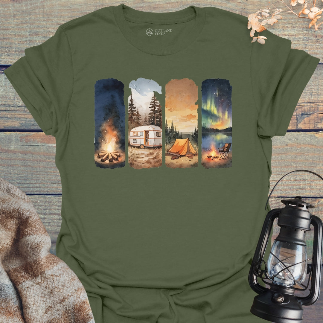 Camping Illustration T-Shirt