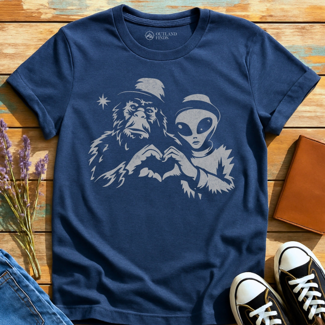 Bigfoot with Alien T-Shirt