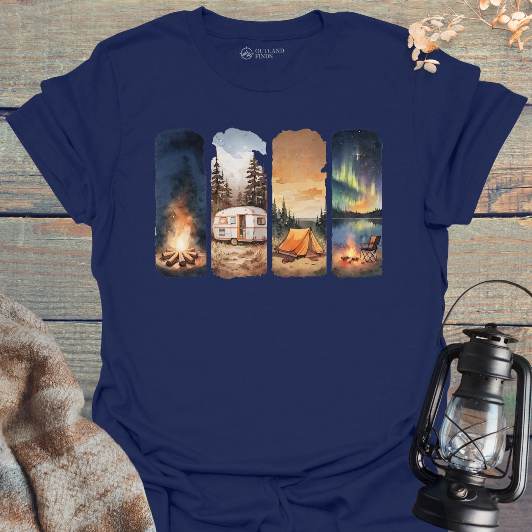 Camping Illustration T-Shirt
