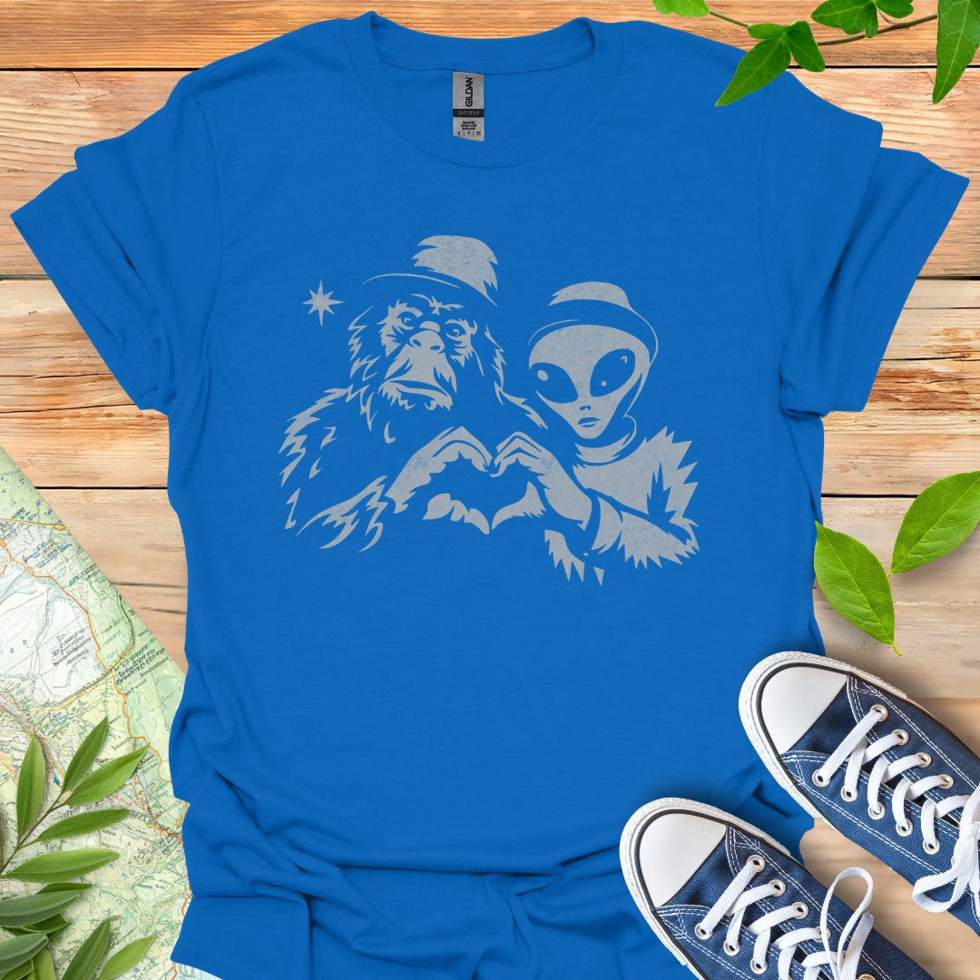 Bigfoot with Alien T-Shirt